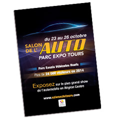 Plaquette du Salon de l'Auto, parc essais véhicules neufs, du 20 au 23 octobre 2017 au Parc des Expositions de Tours